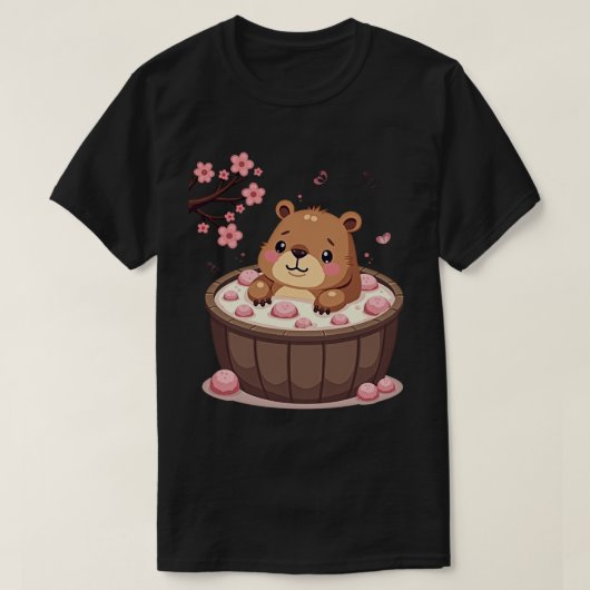 Capybara Bubbelbad Ontspanningsbad Bomb Cherry Blo T-shirt (Design voorkant)