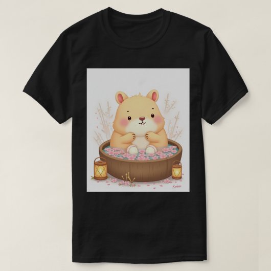 Capybara Bubbelbad Spa Dag Ontspanning Sticker Cap T-shirt (Design voorkant)