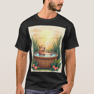 Capybara Bubbelbad Spadag Relaxatie Tropische Plan T-shirt