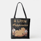 Capybara Bubble Tea Schattigee Canvas tas (Achterkant)