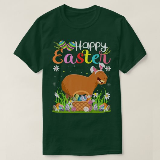 Capybara Bunny Egg Hunting Funny Capybara Happy Ea T-shirt (Design voorkant)