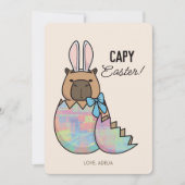 Capybara Bunny Hatching Easter Feestdagenkaart (Voorkant)