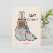 Capybara Bunny Hatching Easter Feestdagenkaart (Staand voorkant)