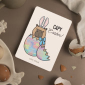 Capybara Bunny Hatching Easter Feestdagenkaart