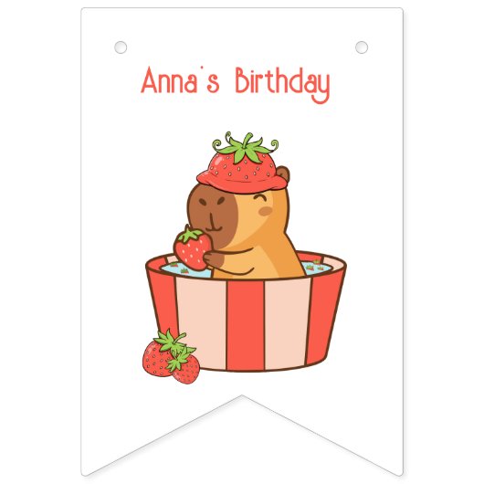 Capybara Bunting Banner | Leuke dieren themafeest (Tweede vlag)