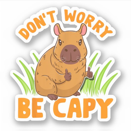 Capybara Cadeau Schattig Grappig Dierentuin Dieren Sticker (Voorkant)
