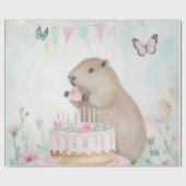 Capybara Cakefest Kinder partij decor inpakpapier (Vlak)