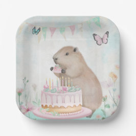 Capybara Cakefest Kinder Partij Papieren Borden Papieren Bordje