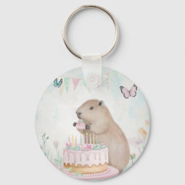 Capybara Cakefest Kinder Partij Sleutelhanger