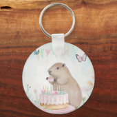 Capybara Cakefest Kinder Partij Sleutelhanger (Achterkant)