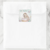 Capybara Cakefest Kinder Partij Sticker Green Cust (Tas)
