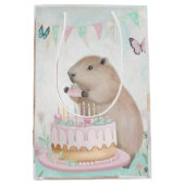 Capybara Cakefest Kinder Party Decor Gift Bag Medium Cadeauzakje (Voorkant)
