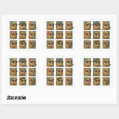 Capybara Calm Crew Vierkante Sticker (Vel)