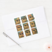 Capybara Calm Crew Vierkante Sticker (Envelop)