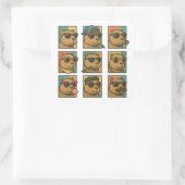 Capybara Calm Crew Vierkante Sticker (Tas)