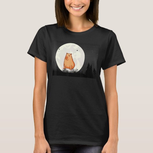Capybara Capy Bara Capibara Stuff Moon Pet T-shirt (Voorkant)