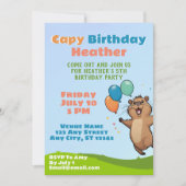Capybara Capy Uitnodiging voor verjaardagsfeest (Voorkant)