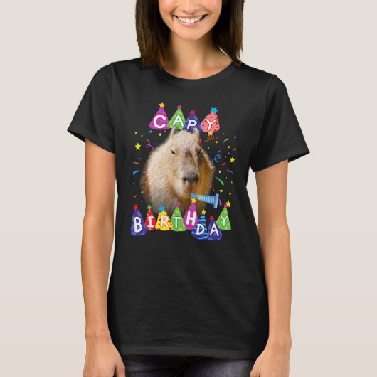 Capybara Capy Verjaardag Gelukkige verjaardag Capy T-shirt (Voorkant)