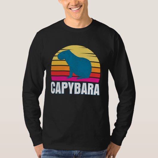 Capybara  Capybara  Rodent Pet Animal Sunset T-shirt (Voorkant)
