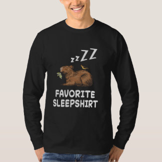 Capybara Capybaras Nap Slaap pyjama nacht T-shirt
