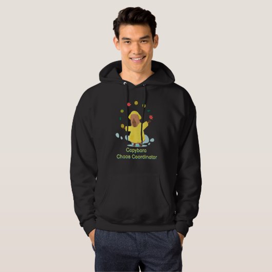 Capybara Chaos Coordinator Fruits Playful Capy Man Hoodie (Voorkant volledig)