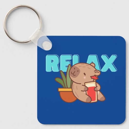 Capybara Charm, gekoeld Sleutelhanger (Voorkant)