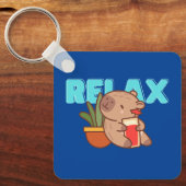 Capybara Charm, gekoeld Sleutelhanger (Voorkant)