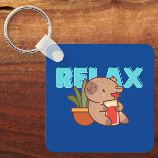 Capybara Charm, gekoeld Sleutelhanger (Voorkant)