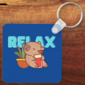 Capybara Charm, gekoeld Sleutelhanger (Achterkant)