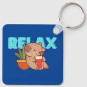 Capybara Charm, gekoeld Sleutelhanger (Achterkant)