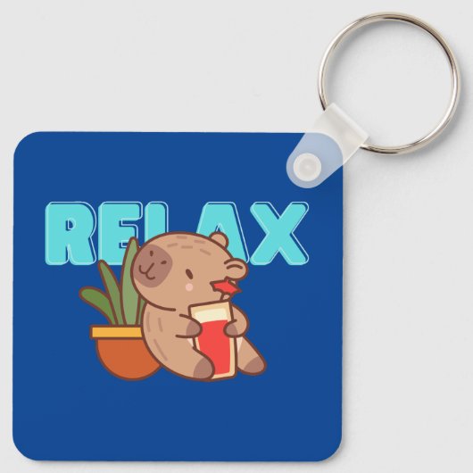 Capybara Charm, gekoeld Sleutelhanger (Achterkant)