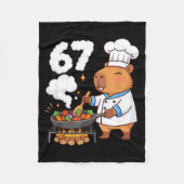 Capybara Chef 67 Six Seven Funny Brain Rot Meme Gr Fleece Deken (Voorkant)