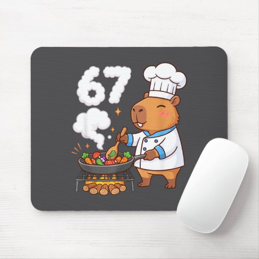 Capybara Chef 67 Six Seven Funny Brain Rot Meme Gr Muismat (Met muis)