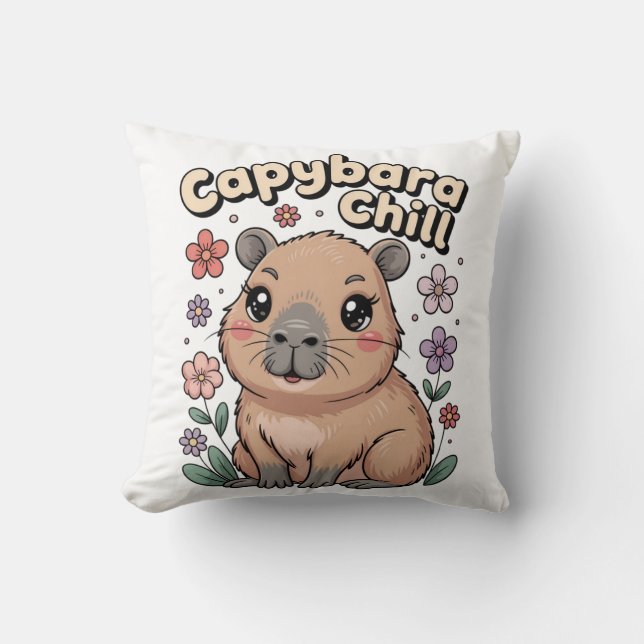 Capybara Chillen Kussen (Voorkant)