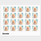 Capybara Chilt op een Wolk Vierkante Sticker (Vel)