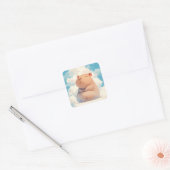 Capybara Chilt op een Wolk Vierkante Sticker (Envelop)