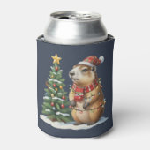 Capybara Christmas Cappy Animal Lover Xmas Blikjeskoeler (Blikje Voorkant)