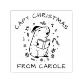 Capybara Christmas Carol Rubber Stamp Grappig Cade Zelfinktende Stempel (Design)