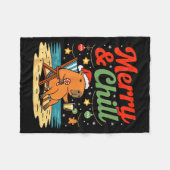 Capybara Christmas Holiday Beach Vibes Merry And C Fleece Deken (Voorkant (Horizontaal))