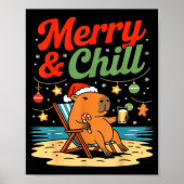 Capybara Christmas Holiday Beach Vibes Merry And C Poster (Voorkant)