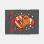 Capybara Christmas Shirt, Funny Capy Holidays  Fleece Deken (Voorkant (Horizontaal))