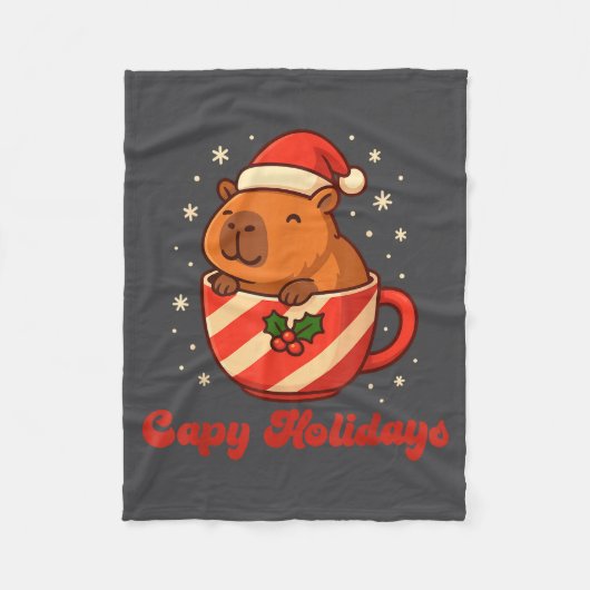 Capybara Christmas Shirt, Funny Capy Holidays  Fleece Deken (Voorkant)
