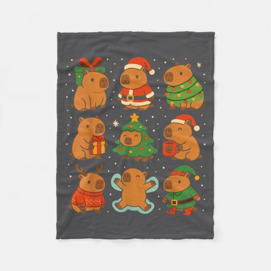 Capybara Christmas Shirt, Funny Capy Holidays  Fleece Deken (Voorkant)