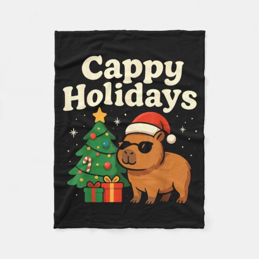 Capybara Christmas Shirt, Funny Capy Holidays  Fleece Deken (Voorkant)