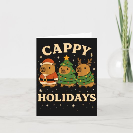 Capybara Christmas Shirt, Funny Capy Holidays  Kaart (Voorkant)