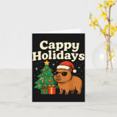 Capybara Christmas Shirt, Funny Capy Holidays  Kaart (Gele Bloem)