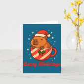 Capybara Christmas Shirt, Funny Capy Holidays Kaart (Gele Bloem)