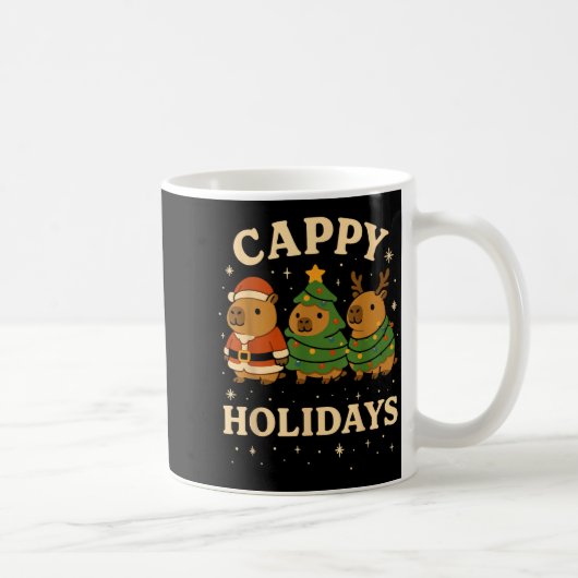 Capybara Christmas Shirt, Funny Capy Holidays Koffiemok (Rechts)