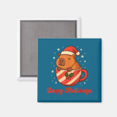 Capybara Christmas Shirt, Funny Capy Holidays Magneet (Voorkant / Achterkant)