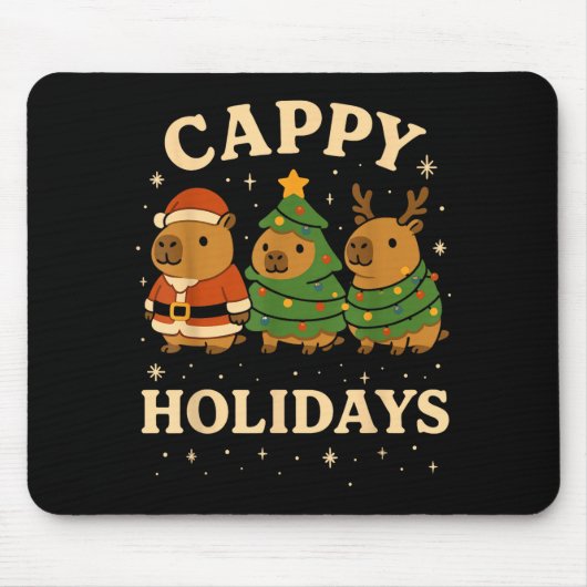 Capybara Christmas Shirt, Funny Capy Holidays  Muismat (Voorkant)